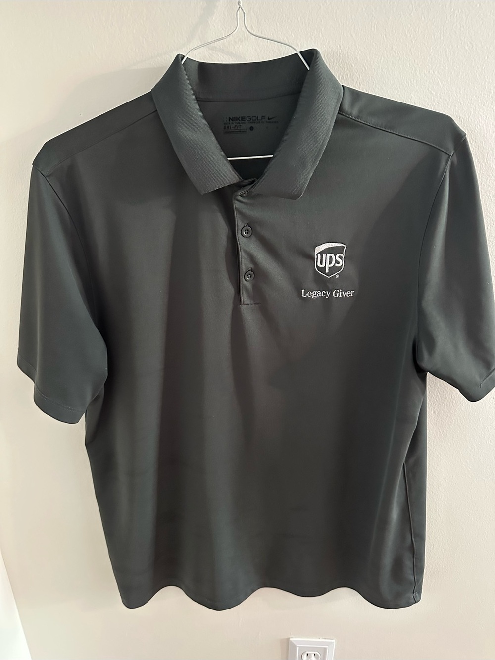 Nike Men's Polo Shirt in Dark Gray with UPS Logo